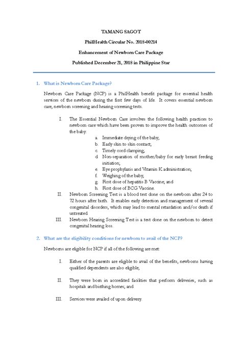 philhealth newborn dependent|TAMANG SAGOT PhilHealth Circular No. 2018.